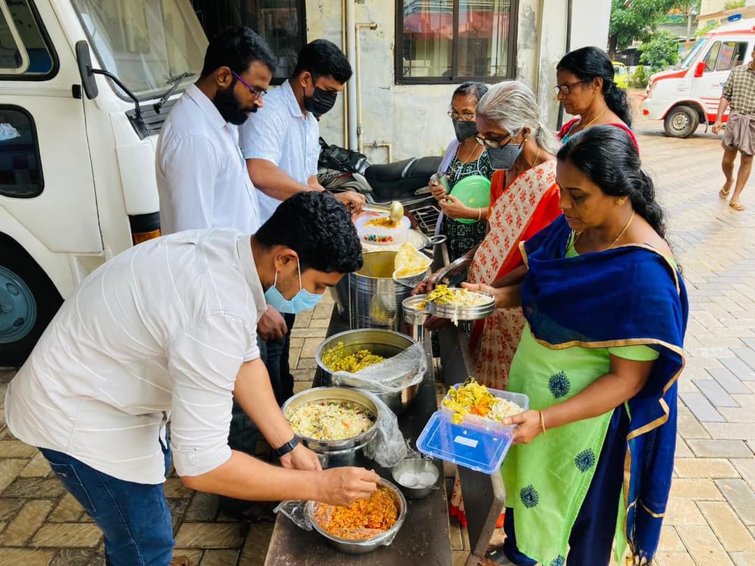Church members building a home for a family in need.